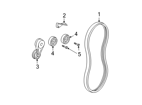 2004 Oldsmobile Alero Belts & Pulleys, Cooling Diagram 2 - Thumbnail