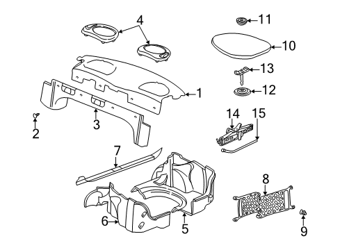 2001 Pontiac Grand Am Plate Assembly, Rear Compartment Sill Trim Diagram for 22719928