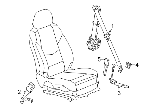 2015 Cadillac ELR Driver Seat Belt Kit (Buckle Side) *Jet*Black Diagram for 19302813