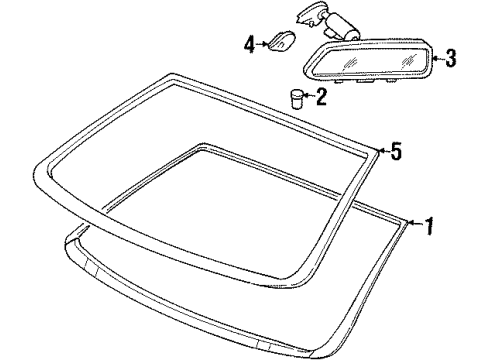 1997 Oldsmobile Cutlass Windshield Glass, Reveal Moldings Diagram