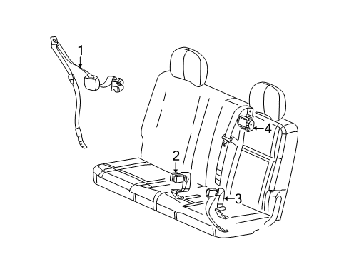 2007 Chevy Uplander Rear Seat Belts Diagram 2 - Thumbnail