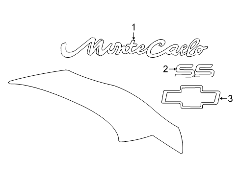 2005 Chevy Monte Carlo Exterior Trim - Trunk Lid Diagram