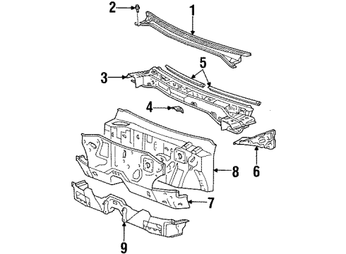 2001 Chevy Prizm Panel,Dash Diagram for 94857076