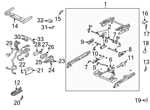 2000 Cadillac DeVille Switch Asm,Passenger Seat Lumbar Control Diagram for 25708718