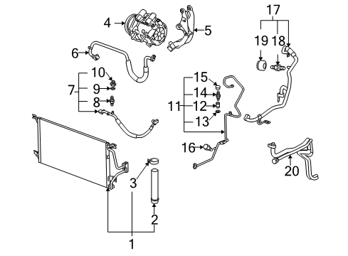 2006 Chevy Uplander A/C Condenser, Compressor & Lines Diagram 2 - Thumbnail