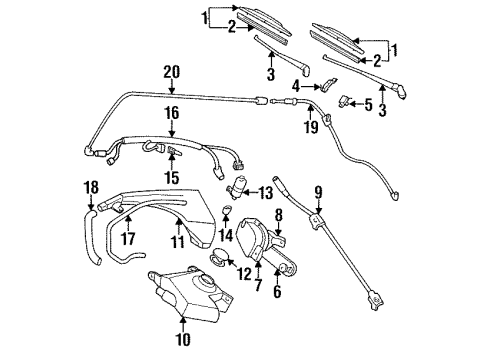 1996 Oldsmobile Aurora Container,Windshield Washer Solvent Diagram for 12362528