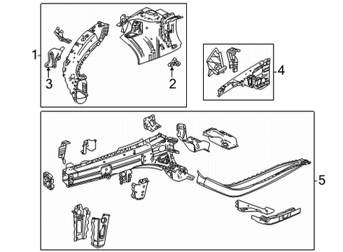 2024 Chevy Trailblazer BRACKET-HDLP Diagram for 60005348