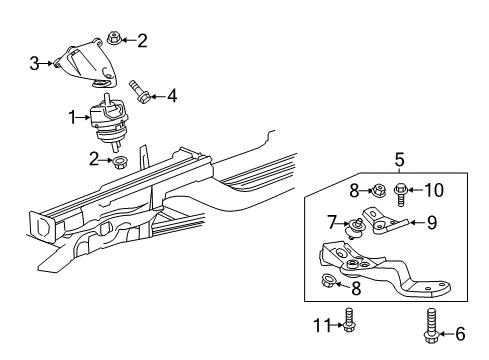 2014 Cadillac CTS Engine & Trans Mounting Diagram 9 - Thumbnail