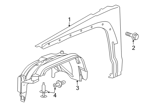 2009 Hummer H3T Fender & Components Diagram