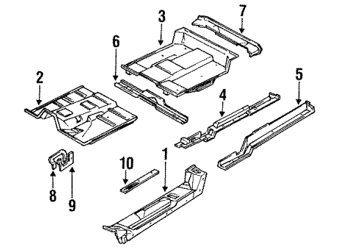 1998 Chevy Tahoe Floor & Rails Diagram 2 - Thumbnail