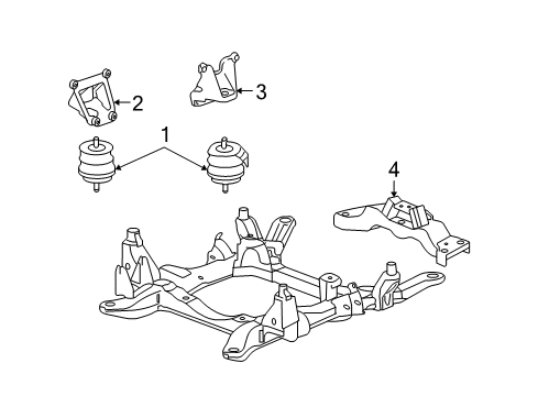 2006 Cadillac STS Engine & Trans Mounting Diagram 2 - Thumbnail