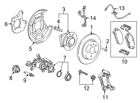 2016 Buick Cascada Pin Kit,Rear Brake Caliper Guide Diagram for 13584090