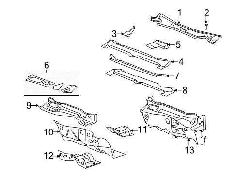 2009 Buick Lucerne Cowl Diagram