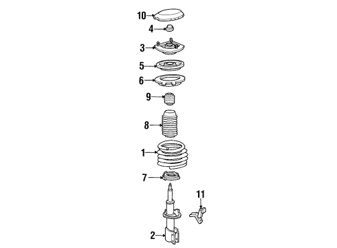 1992 Oldsmobile 98 Struts & Suspension Components - Front Diagram