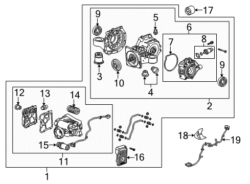 2012 Buick LaCrosse Module Kit, Rear Differential Clutch Control Diagram for 22820678