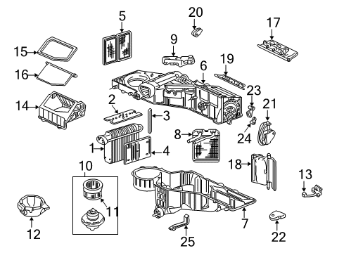 2001 Chevy Silverado 1500 HVAC Case Diagram