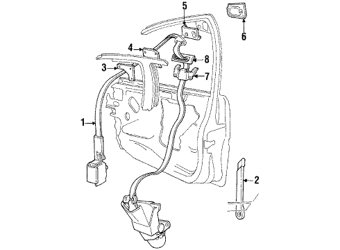 1989 Pontiac Bonneville Belt Kit,Passenger Seat(Retractor Side) Diagram for 12399612