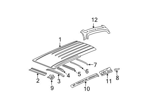 2006 GMC Envoy XL Reinforcement Assembly, Side Door Opening Frame Upper Diagram for 10399499