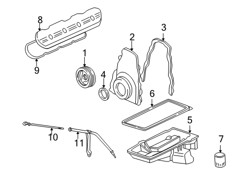 2005 GMC Yukon Engine Parts & Mounts, Timing, Lubrication System Diagram 1 - Thumbnail