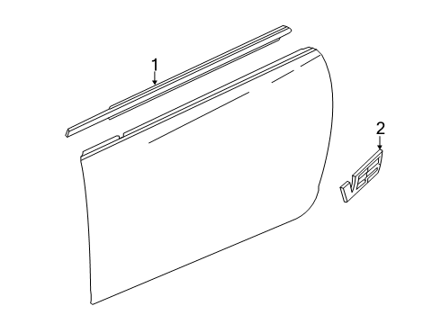 2019 Cadillac ATS Exterior Trim - Door Diagram