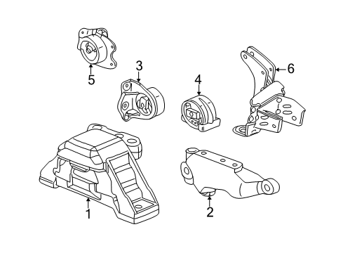 2002 Saturn Vue Engine & Trans Mounting Diagram 1 - Thumbnail