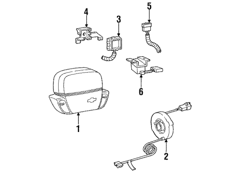 1992 Chevy Corsica Sensor Assembly, Inflator Restraint Front End Sheet Diagram for 16088861