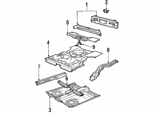 1993 Pontiac LeMans Panel,Rear End Lower(N19) Diagram for 90244870