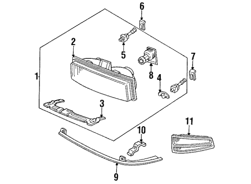 1987 Pontiac Bonneville Socket,Headlamp Adjuster Diagram for 16509479