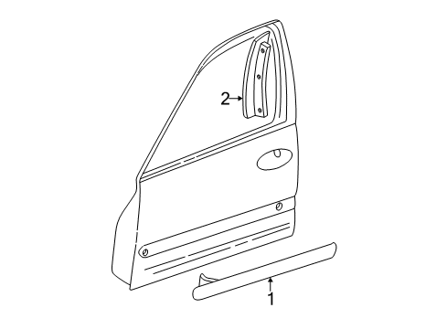 2001 Chevy Malibu Exterior Trim - Front Door Diagram