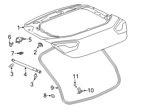 2019 Chevy Cruze Lift Gate - Lid & Components Diagram