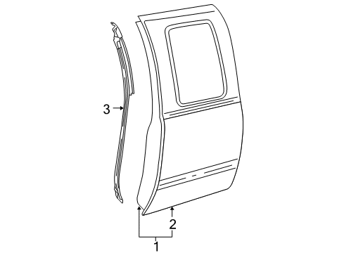 2004 GMC Sierra 2500 Rear Door, Body Diagram 2 - Thumbnail