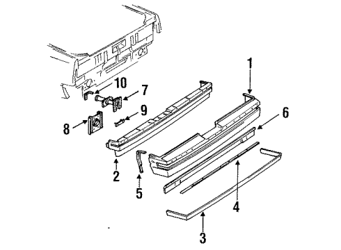 1986 Oldsmobile Calais Rear Bumper Cover Diagram for 22530450