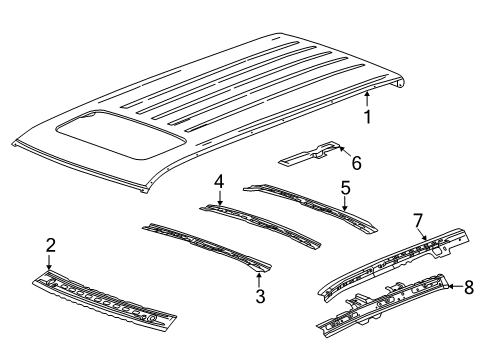 2016 Cadillac Escalade Roof & Components Diagram 1 - Thumbnail