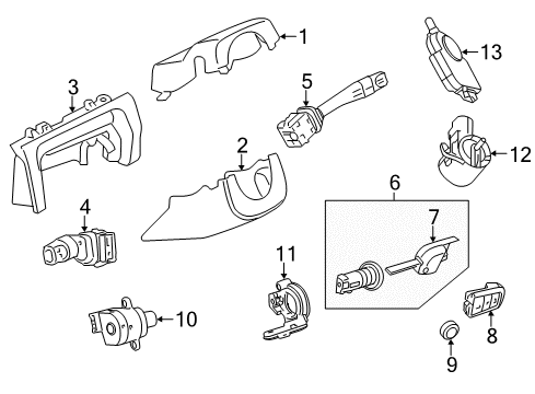 2012 Chevy Caprice Sensor Assembly, Steering Angle Diagram for 92248513