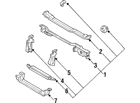 2000 Pontiac Firebird Support, Radiator Lower Diagram for 10231933