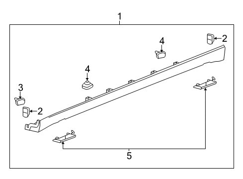 2013 Chevy Sonic Molding Assembly, Rocker Panel Diagram for 95483053