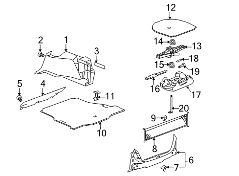 2007 Buick LaCrosse Trim Assembly, Rear Compartment Floor Panel Diagram for 15942415