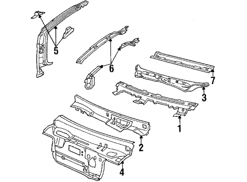 1990 Buick Skylark Molding, Garnish Windshield Side Upper *Saphire V/Dark Diagram for 20652460