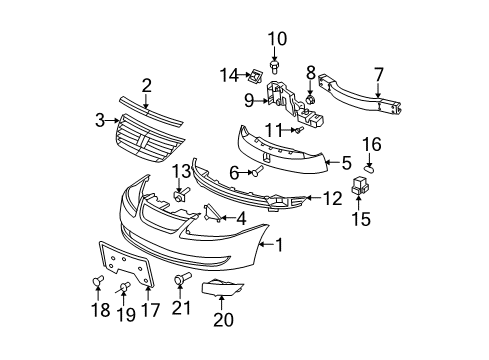 2007 Saturn Ion Front Bumper Diagram 2 - Thumbnail