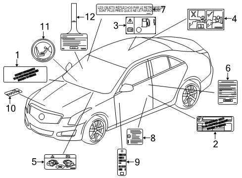 2019 Cadillac CT6 Information Labels Diagram