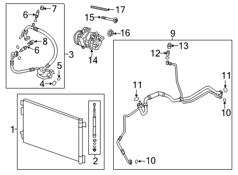 2021 Chevy Blazer A/C Condenser, Compressor & Lines Diagram