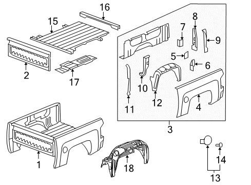 2011 Chevy Silverado 1500 Pick Up Box Components Diagram 3 - Thumbnail