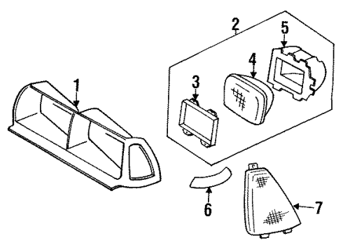 1985 Buick Century Bezel,Headlamp Upper Diagram for 25517770