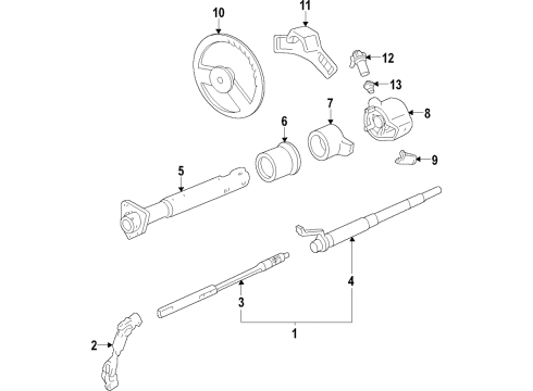 2002 GMC Savana 3500 Steering Column, Steering Wheel & Trim Diagram 2 - Thumbnail