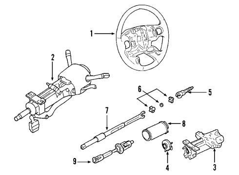 2010 Chevy Corvette Steering Column, Steering Wheel Diagram 2 - Thumbnail