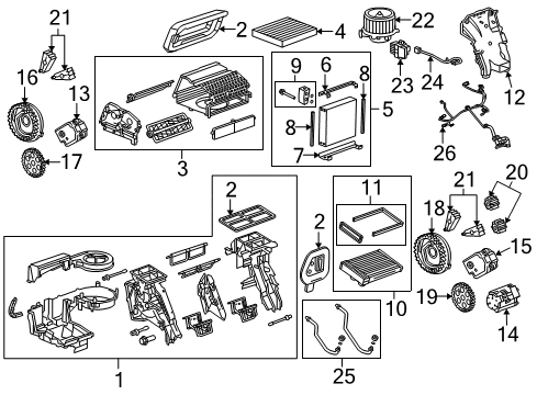 2010 Buick LaCrosse A/C Evaporator & Heater Components Diagram