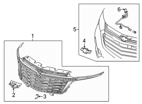 2023 Chevy Equinox Grille & Components Diagram