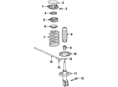 1999 Buick LeSabre Struts & Components - Front Diagram