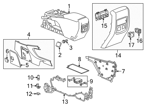 2020 Buick Enclave Console Assembly, F/Flr *Black Diagram for 84681227