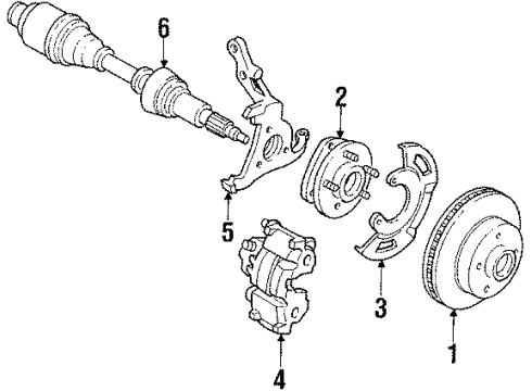 1985 Chevy Citation II Front Drive Axles Diagram